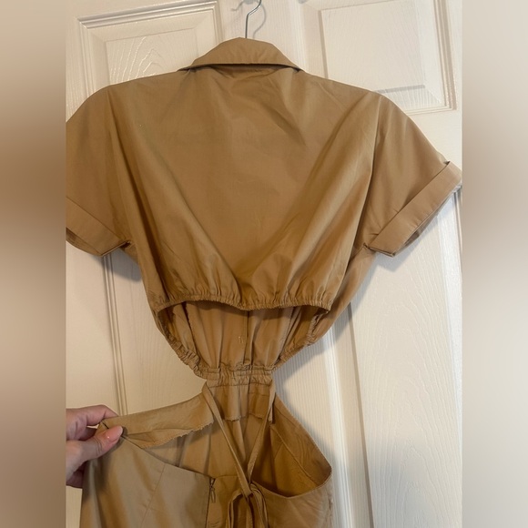 Open Back Khaki Dress - Picture 3 of 4